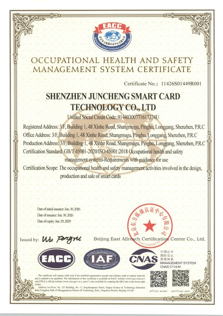 Certificado ISO 45001:2018 de salud y seguridad en el trabajo