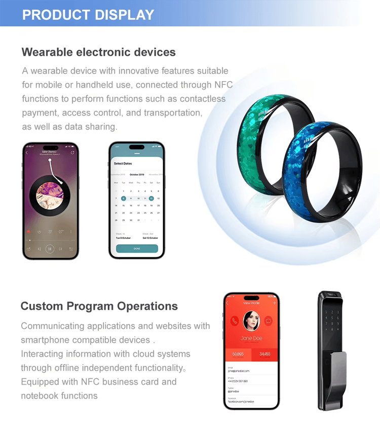 Anillo NFC personalizado para acceso gaming y fidelización mostrado con diseño de antena para compradores que comparan soluciones NFC Rings.