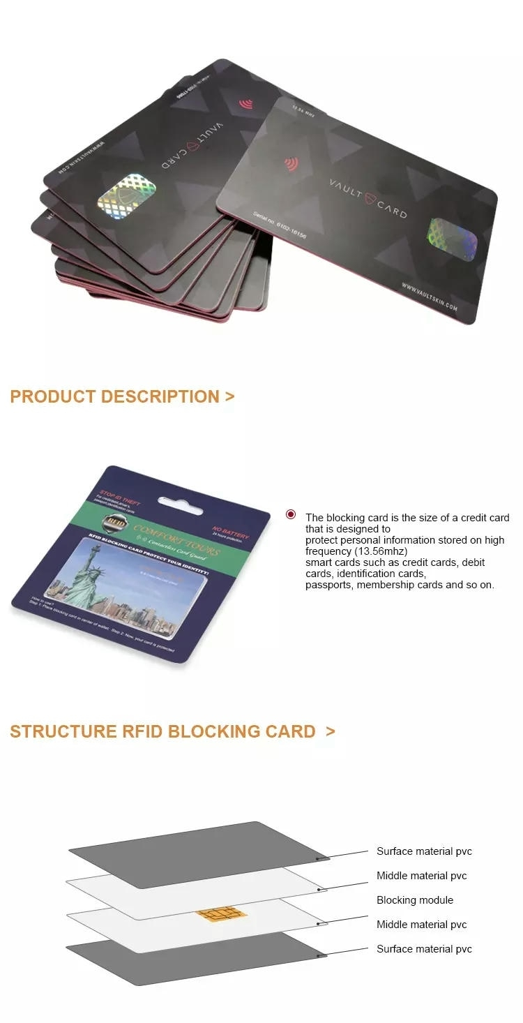 Diagrama de estructura de protección RFID de una funda blocking para evitar escaneos de tarjetas