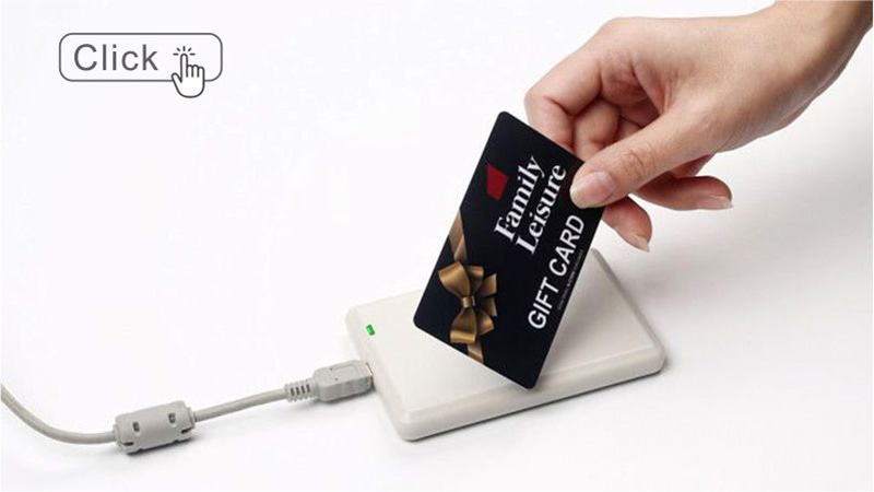 Ilustración del intercambio inalámbrico por radiofrecuencia entre una tarjeta de proximidad y un lector electrónico para autorizar el acceso.