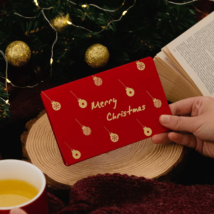 Tarjeta floral de agradecimiento con estampado metálico en caliente para añadir brillo y elegancia al diseño personalizado
