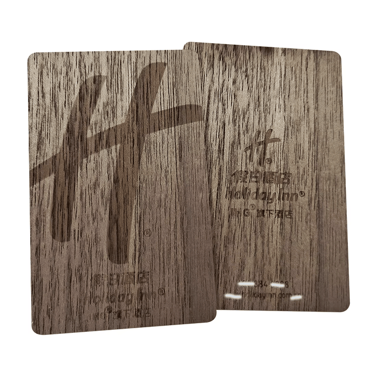 Foto del producto Tarjetas RFID de madera grabadas para resorts mostrando la disposición de la antena en la categoría Tarjetas de madera.