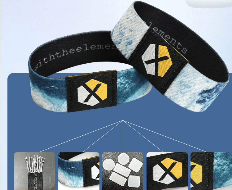 Pulseras RFID elásticas impresas a todo color con gráficos personalizados y diseños de alta definición.