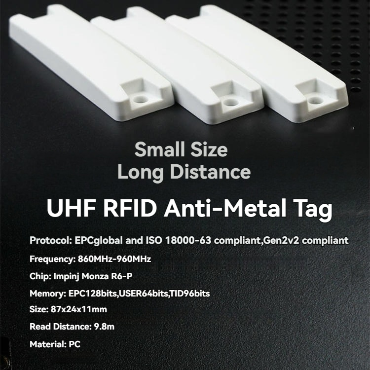 Etiquetas RFID UHF de PC para metal y equipos eléctricos con una vista clara de este aspecto: superficie de alta calidad; para aplicaciones de Etiquetas RFID de ABS para superficies metálicas.