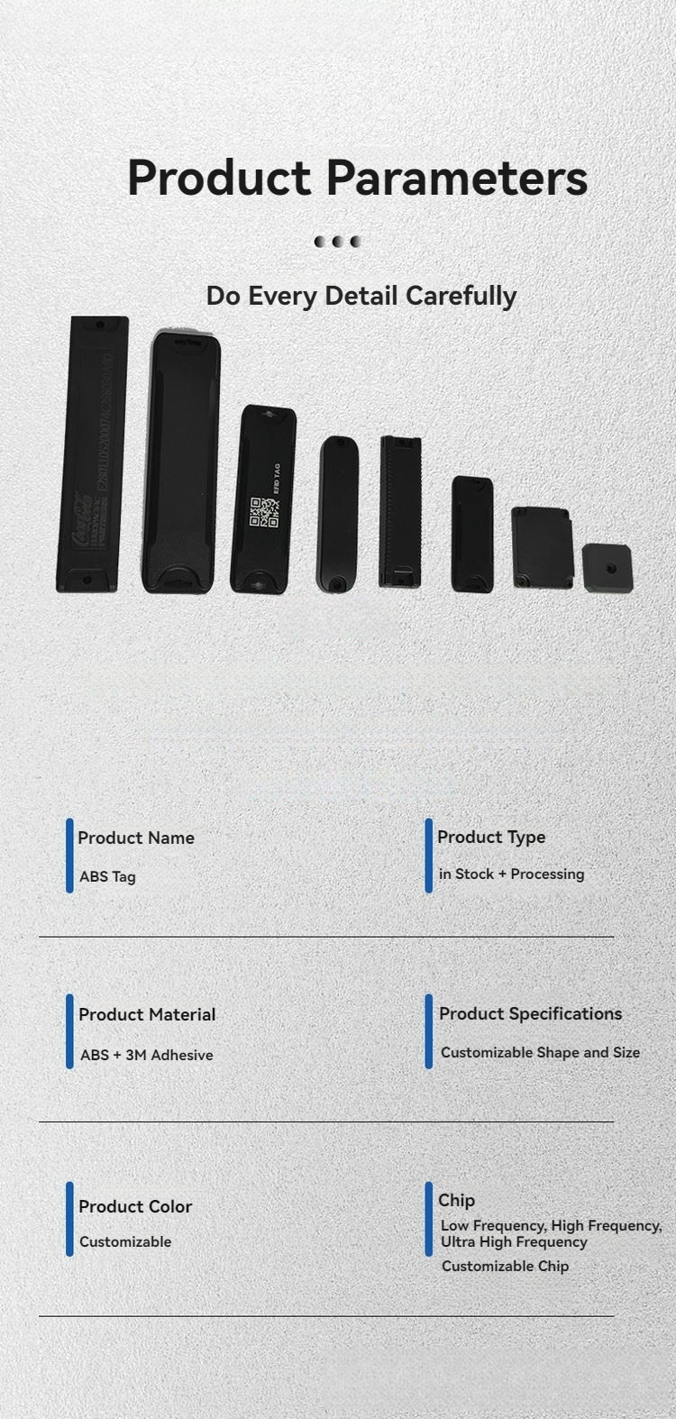 Etiquetas RFID ABS On-Metal para seguimiento de racks de almacén con borde pulido para compradores que comparan soluciones de etiquetas RFID ABS On-Metal.