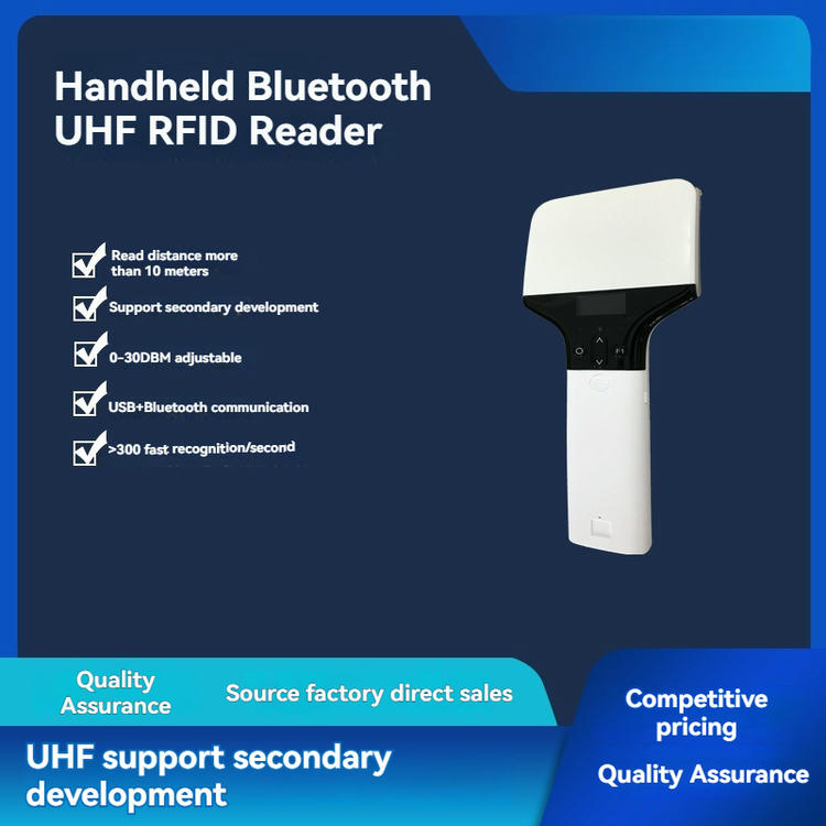 Diseño ergonómico del gatillo y botón de escaneo del lector RFID portátil ZK-RFID-A100 para operaciones prolongadas.