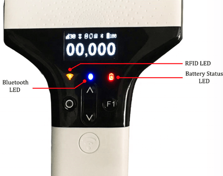 Dispositivo portátil UHF para inventario ZK-RFID-A100 con un diseño fácil de usar para la gestión de almacenes y la trazabilidad de productos.