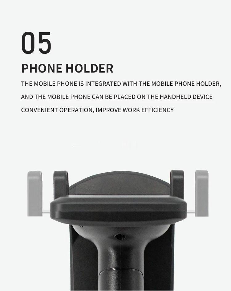 El lector portátil R12 incluye un receptor inalámbrico 2.4G para comunicaciones de hasta ciento cincuenta metros en exteriores.