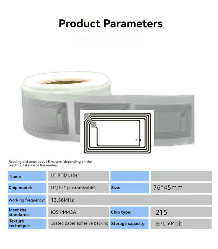 Foto del producto etiquetas RFID HF precodificadas para despliegue rápido mostrando escaneo sin contacto dentro de la categoría RFID HF.