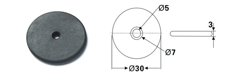 Fotografía de Etiqueta RFID de disco PPS para seguimiento industrial en entornos exigentes que muestra este aspecto: gestión de activos, en la categoría de Etiquetas RFID PPS.