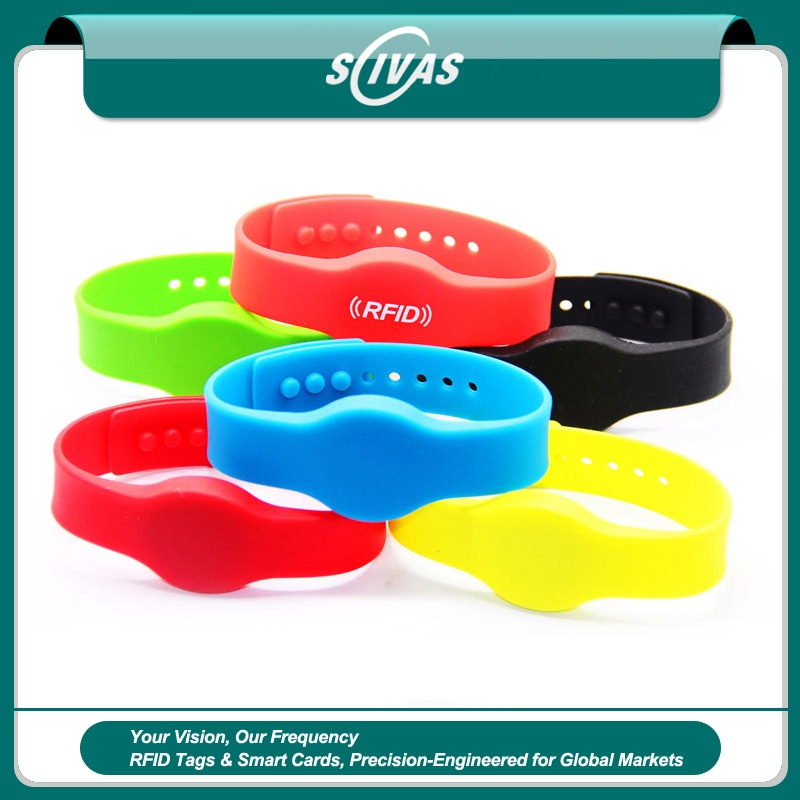 Pulseras RFID de silicona 125 kHz para oficinas