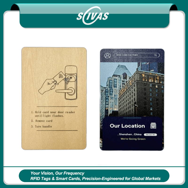 Tarjetas RFID de madera de tilo personalizadas para hoteles