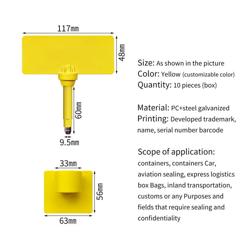 Imagen del Precinto RFID UHF de Seguridad para Contenedores de Carga enfocada en seguimiento de contenedores para aplicaciones de Precintos RFID de Seguridad.