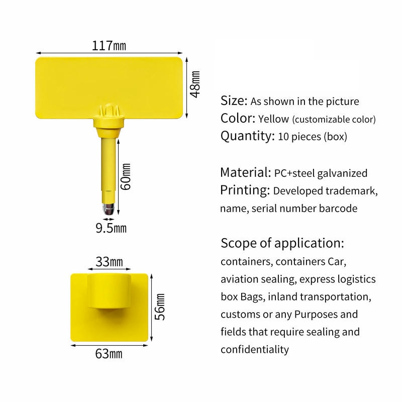 Precinto de seguridad RFID UHF para contenedores de carga mostrando este aspecto: control de acceso seguro; para compradores que comparan soluciones de Precintos de seguridad RFID.