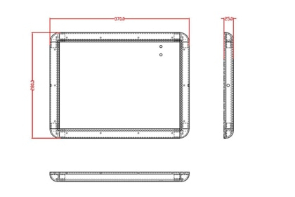 El dibujo técnico dimensional del producto especifica el tamaño del lector UHF ZK-RFID108 de trescientos setenta por doscientos ochenta milímetros.