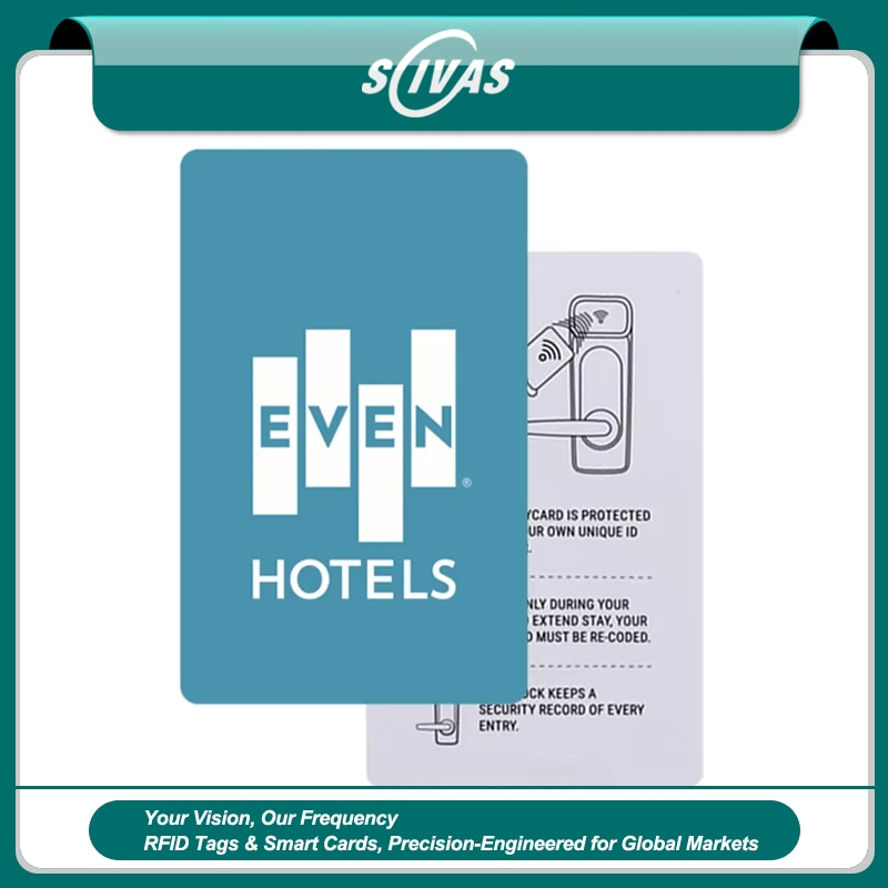 Tarjetas llave de hotel HTR5625-1 de calidad superior con impresión profesional personalizada para control seguro de acceso a habitaciones.