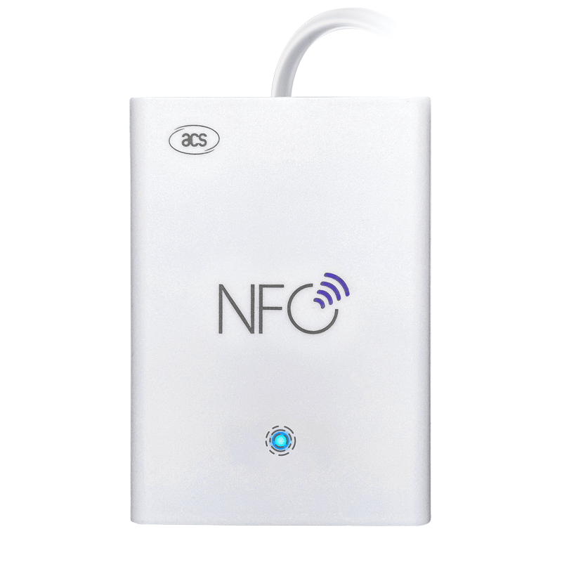 El kit de desarrollo del lector nfc acr1252u incluye el dispositivo, tarjetas de prueba y controlador para desarrolladores profesionales.
