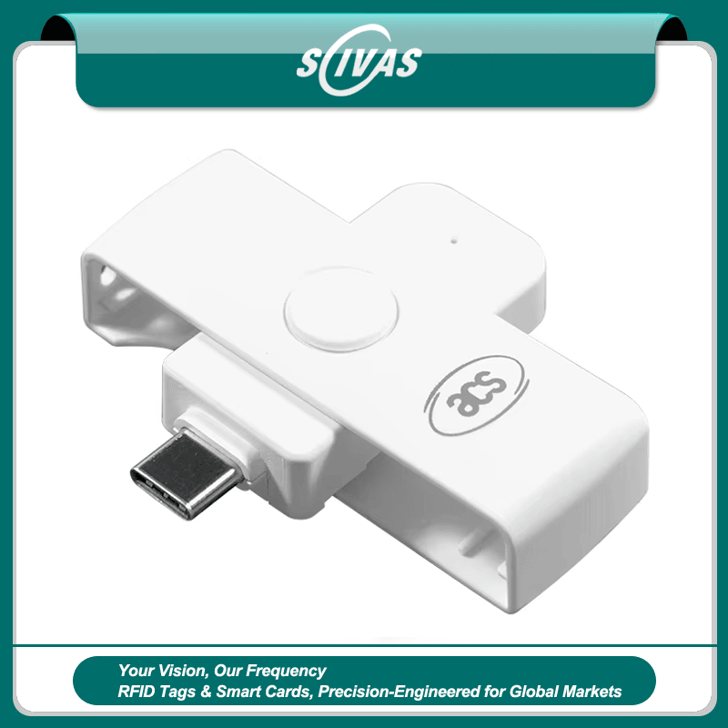 Lector de tarjetas inteligentes USB-C portátil para acceso seguro