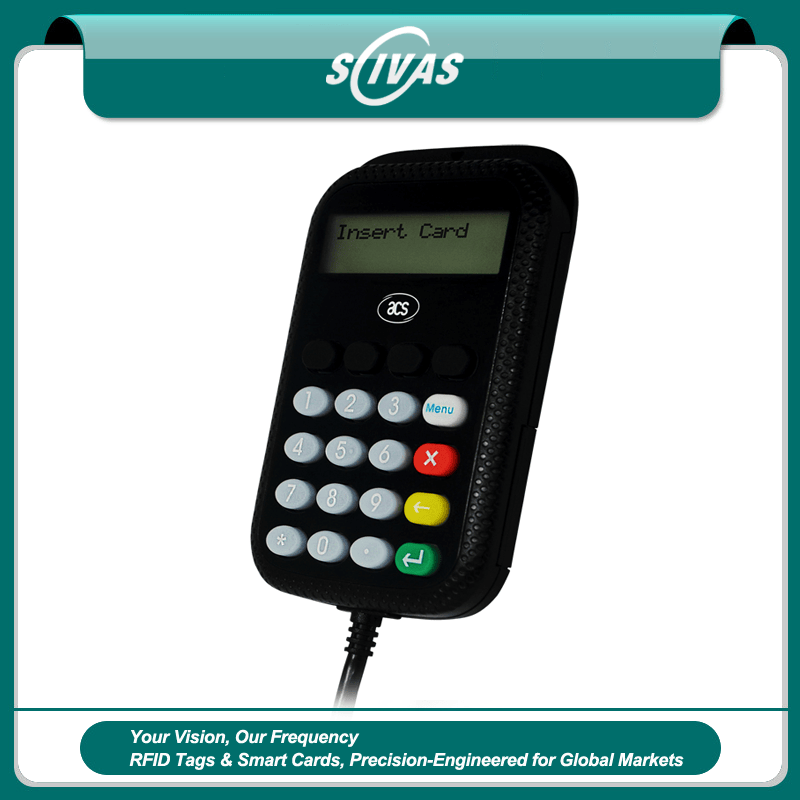 Lector de tarjetas inteligentes con teclado PIN seguro