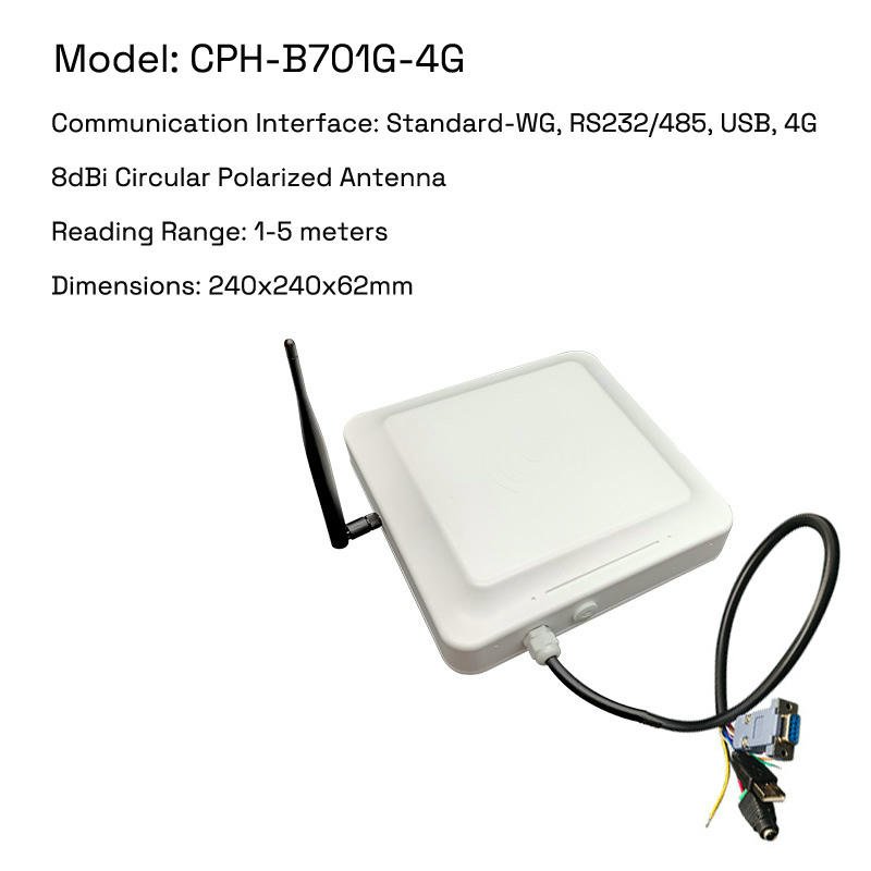 El lector industrial CPH-B701G-4G utiliza conectividad 4G para mantener la transmisión de datos en aplicaciones móviles de seguimiento de activos.