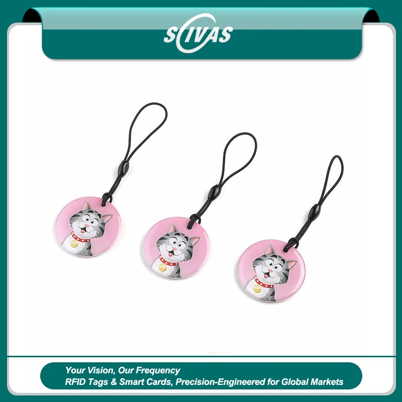 Llaveros RFID de resina epoxi transparente para sistemas de acceso