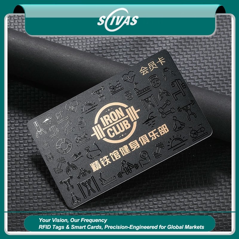 Tarjetas PVC negras con relieve 3D para marcas premium