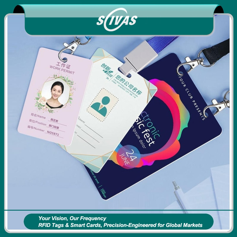 Credenciales de identificación y tarjetas de acceso de PVC personalizadas para seguridad con énfasis en este aspecto: vista lateral; para proyectos de Tarjetas de plástico.
