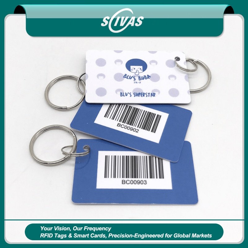 Llaveros de PVC personalizados con código de barras