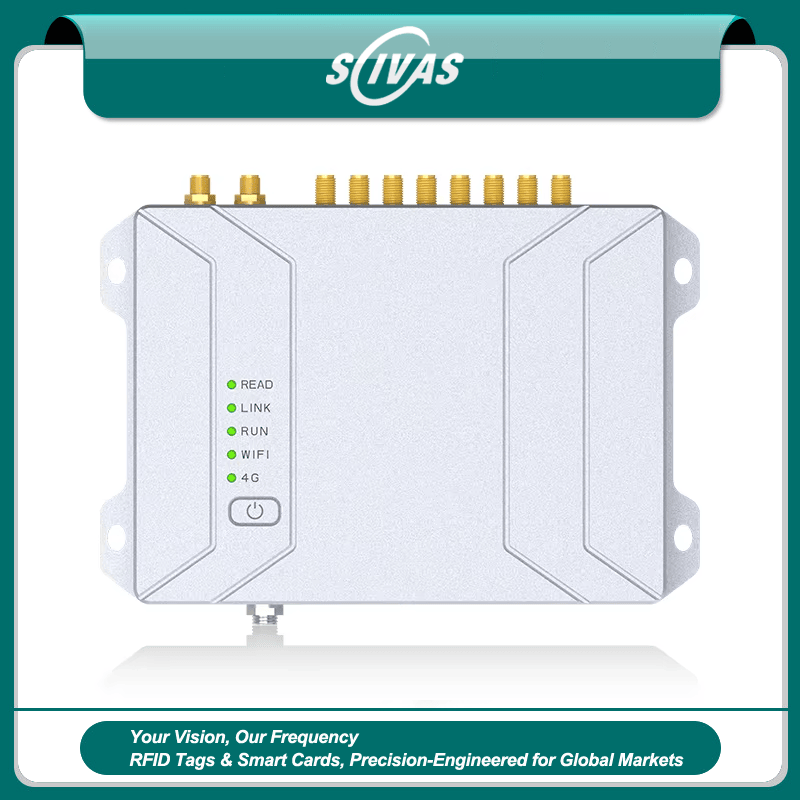 Lector UHF fijo de 8 puertos para almacenes