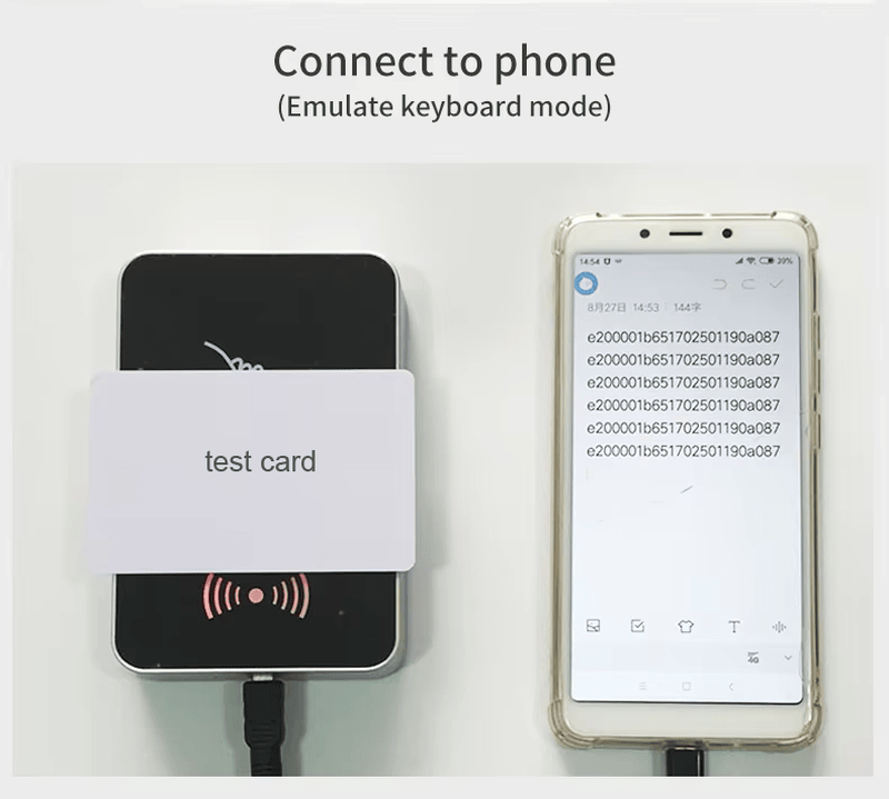 Lector UHF RFID de sobremesa FD-603 instalado en un punto de venta para identificar productos y automatizar el proceso de cobro.