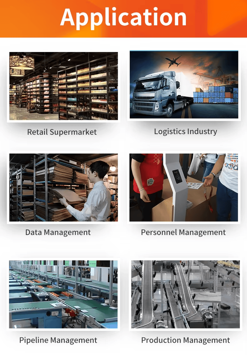 Etiquetas de inspección de calidad y certificación del lector UHF RFID FD-603 para verificar sus estándares de rendimiento industrial.
