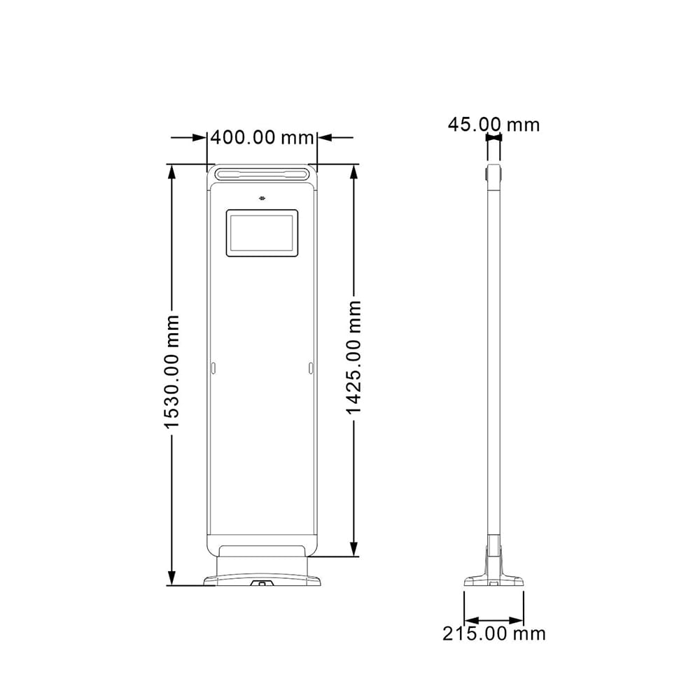 Fotografía de aplicación de puertas de seguridad RFID UHF CK-T4B instaladas en la entrada de una biblioteca para préstamo automático de libros y prevención de robos.