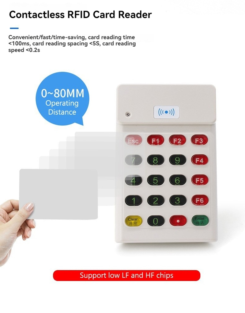 Lectores RFID LF personalizados para entrada segura mediante teclado, mostrando este aspecto: carcasa impermeable, para compradores que comparan soluciones de Lectores RFID LF de 125KHz.