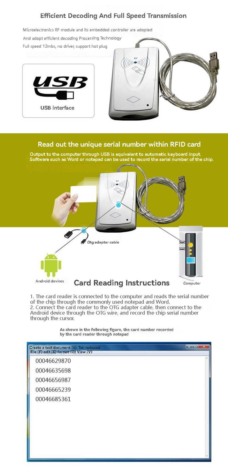 Imagen relacionada con lectores RFID LF de 125KHz y entrada UID para instalaciones de control de acceso.