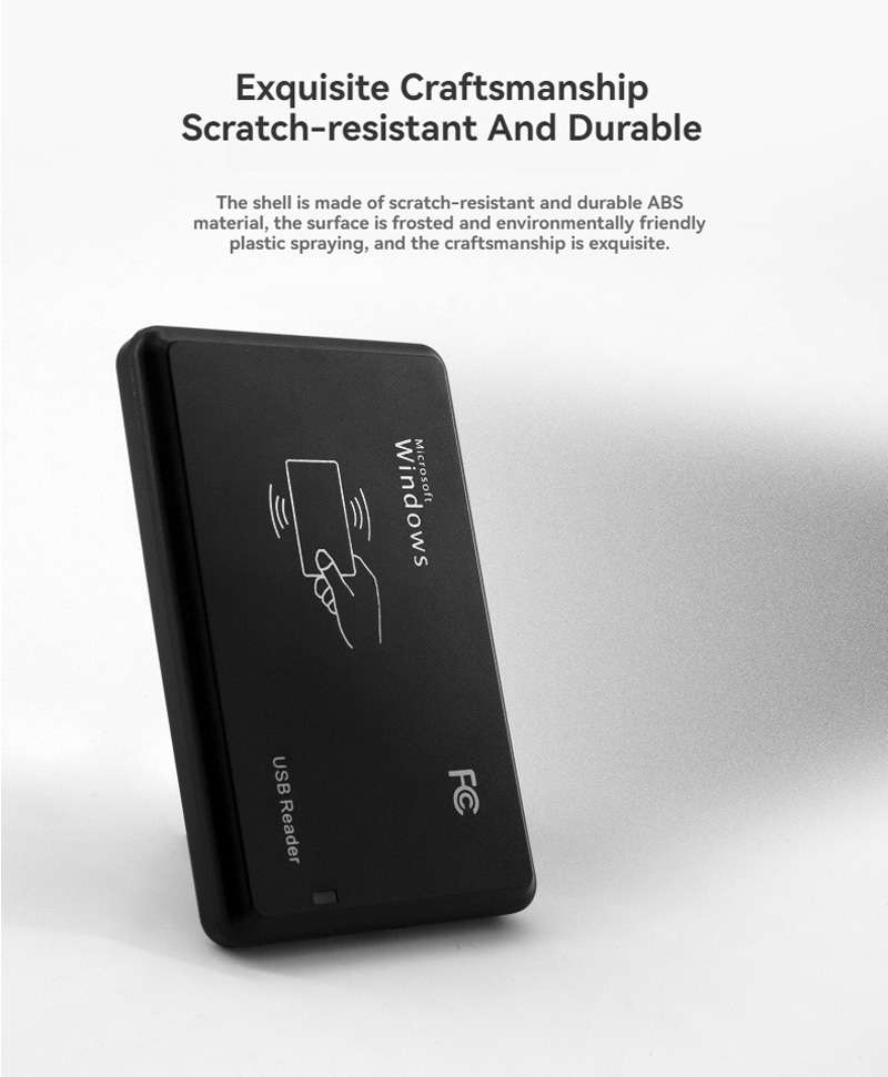Lector RFID HF de 13,56 MHz con RS232 para aplicaciones de control de acceso seguro.