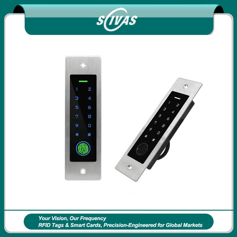 Terminal RFID empotrable con huella y teclado