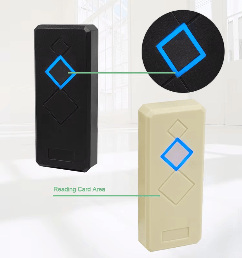 Foto del producto lector RFID de proximidad IP66 para control de acceso mostrando el terminal de cableado dentro de la categoría Lectores de acceso RFID.