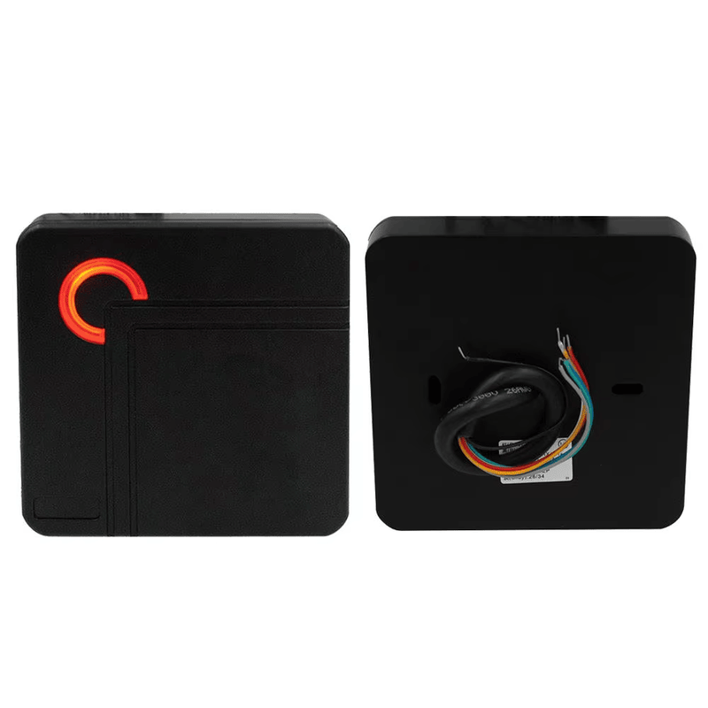Lector RFID de acceso 125KHz para puertas y portones mostrado con terminal de cableado para compradores que comparan soluciones RFID de acceso.