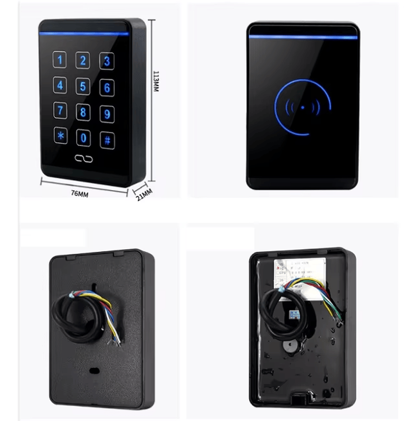 Imagen del panel frontal del lector NFC RFID para aplicaciones de Lectores de acceso RFID.