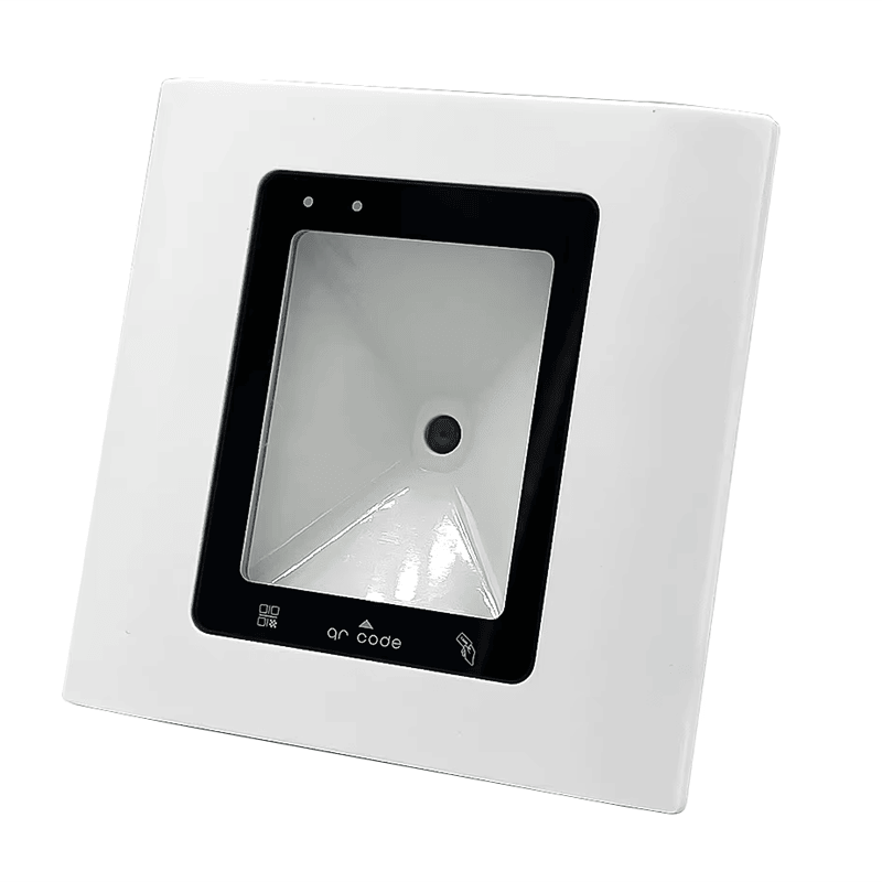 Lector de acceso RFID Wiegand y de códigos QR para seguridad de puertas con énfasis en este aspecto: logotipo impreso; para proyectos de Lectores de acceso con código QR.