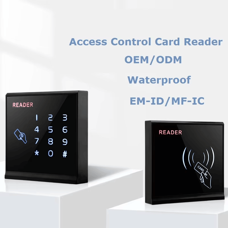 Panel frontal del lector RFID Wiegand compacto para aplicaciones de acceso.