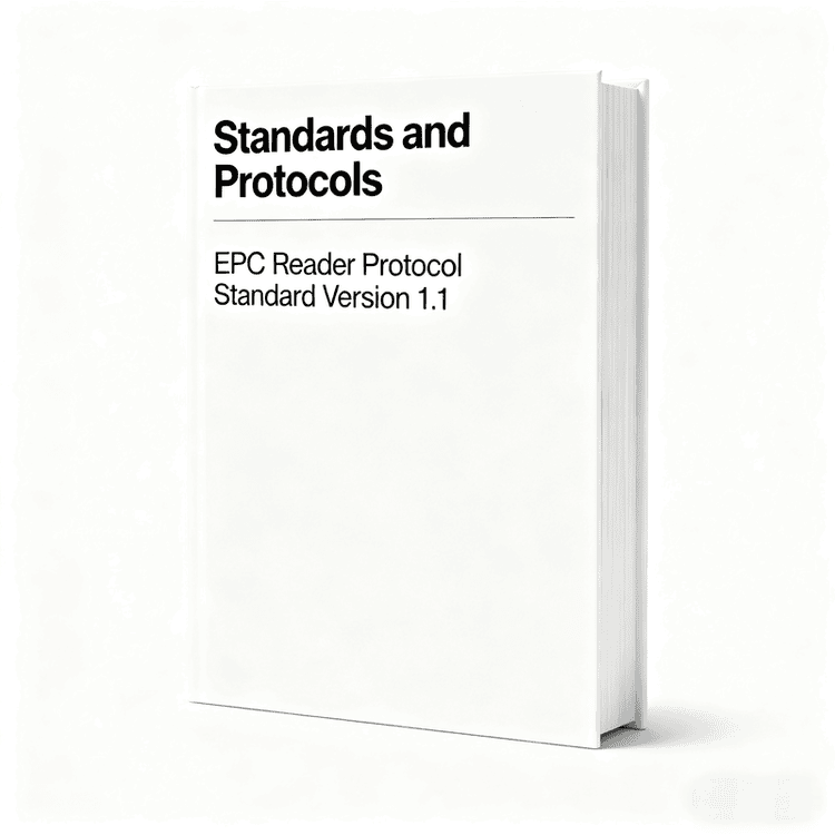 Guía del estándar EPC Reader Protocol 1.1 mostrada con panel frontal de teclado para compradores que comparan soluciones de estándares y protocolos.