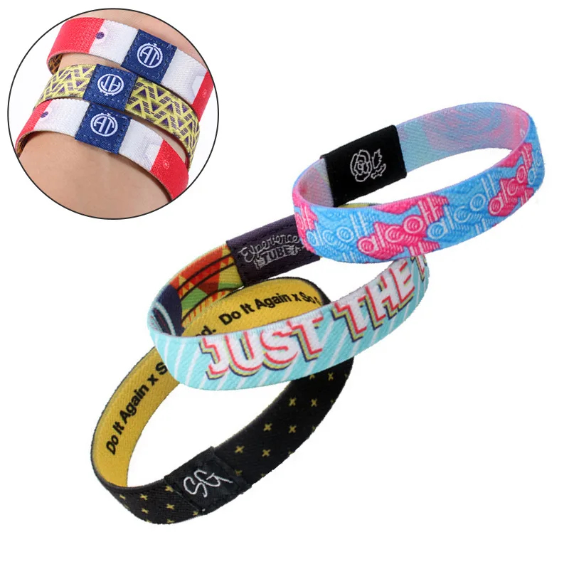 Pulseras RFID elásticas para acceso a piscinas mostradas en la sección de descripción con detalle del acabado del borde para aplicaciones de pulseras RFID elásticas.