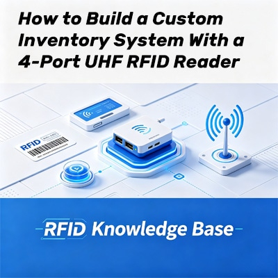 Sistema de inventario con lector RFID UHF de 4 puertos