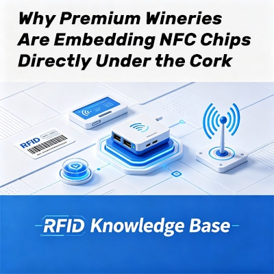 Chips NFC bajo el corcho en vinos premium
