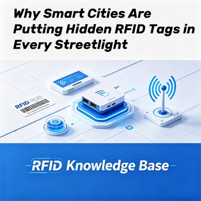 Etiquetas RFID ocultas en farolas inteligentes
